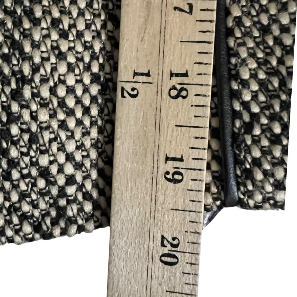 Calvin Klein Brown Faux Leather Trim Tweed Moto‎ Jacket XS - Picture 8 of 9